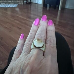 Chic Gold and Cream Statement Ring